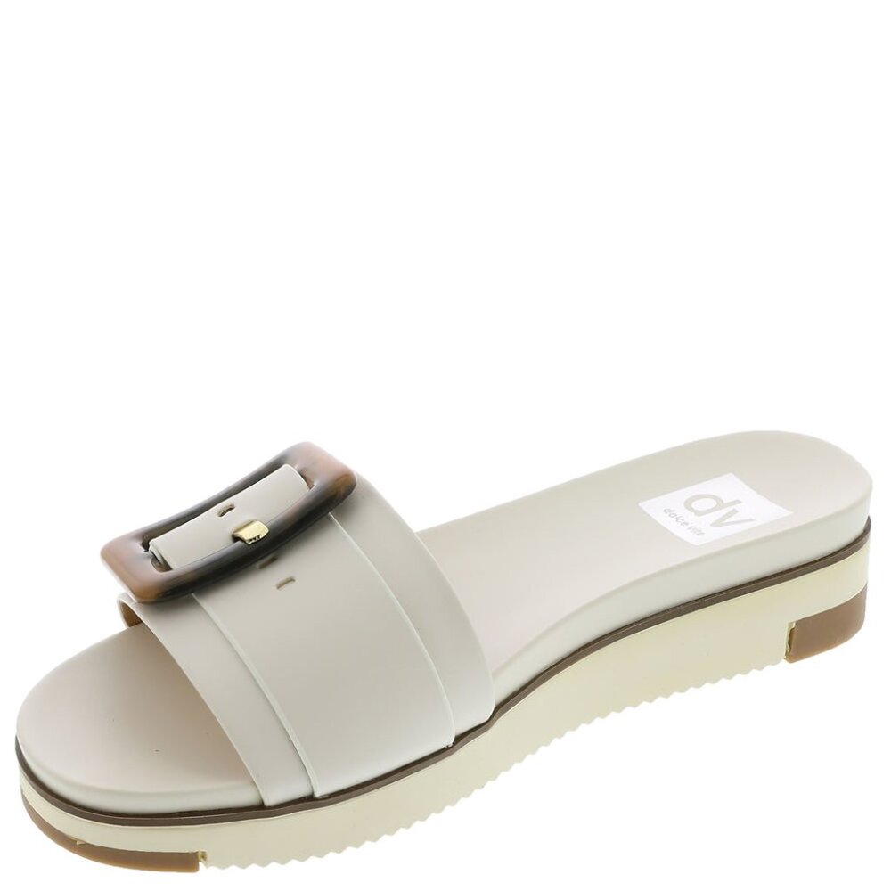 DV DOLCE VITA WOMEN'S CASTOR TORTOISE SHELL BUCKLE SANDALS IVORY🆕FAST😮💨⚡🚚 - Picture 3 of 15
